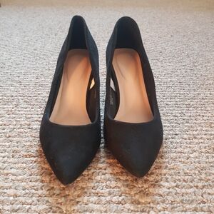 A New Day Faux Black Suede Heels